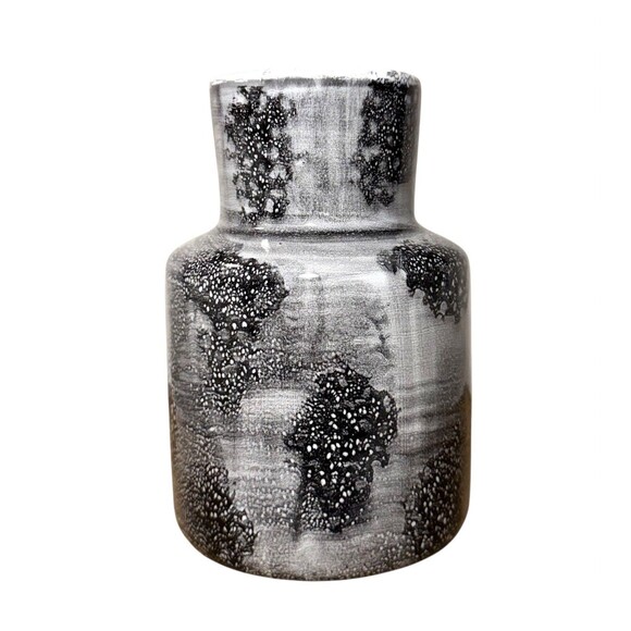 7” Black Glaze Ceramic Vase Spooky Halloween - Threshold - Picture 1 of 8